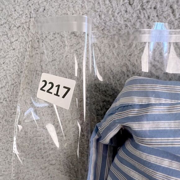 J JILL WOMENS BLOUSE BLUE STRIPED SIZE M SHORTER SLEEVES - Picture 9 of 10